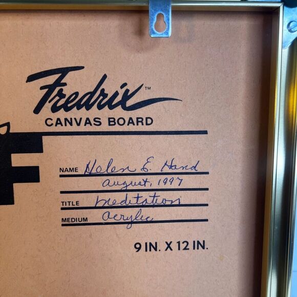 Hand Painted Framed Painting Figure in Praise Meditation Impressionistic HELENE - Picture 10 of 11